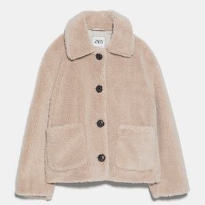 NWT Zara Cropped Fleece Jacket
